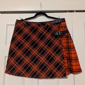 Blackmilk Tartan Punk Orange Skater Kilt